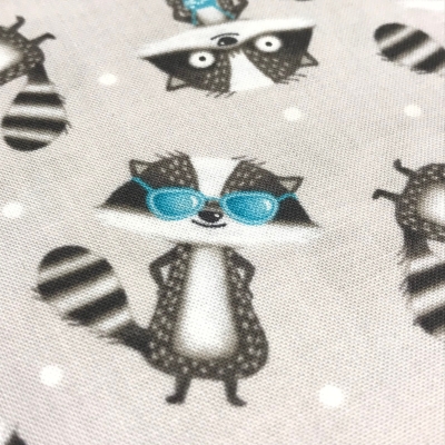 Baumwolle | welcome to our neighborwood | Waschbär hellgrau